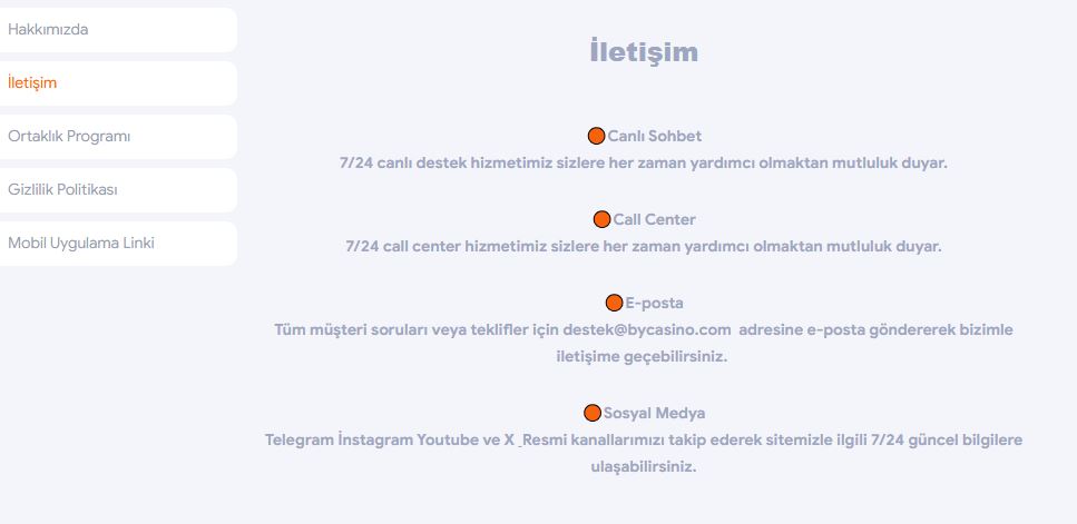 bycasino iletişim
